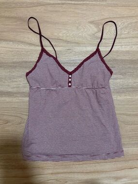 Brandy Melville Burgundy Striped Tank